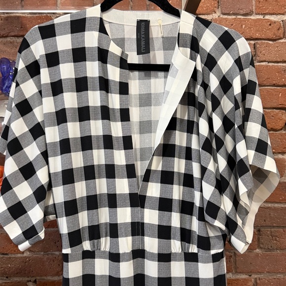 Norma Kamali Obie Gingham Maxi XS - Picture 3 of 16